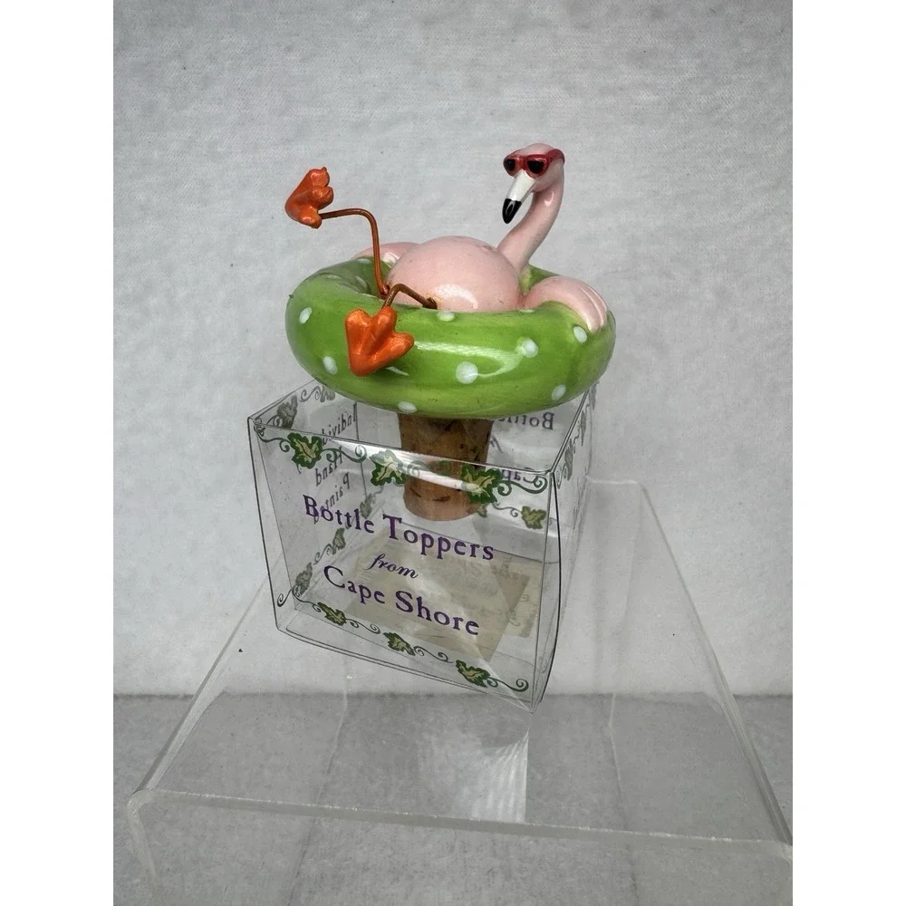 Cape Shore Flamingo Bottle Stopper Wine Cork Pink Flamingo Float NEW